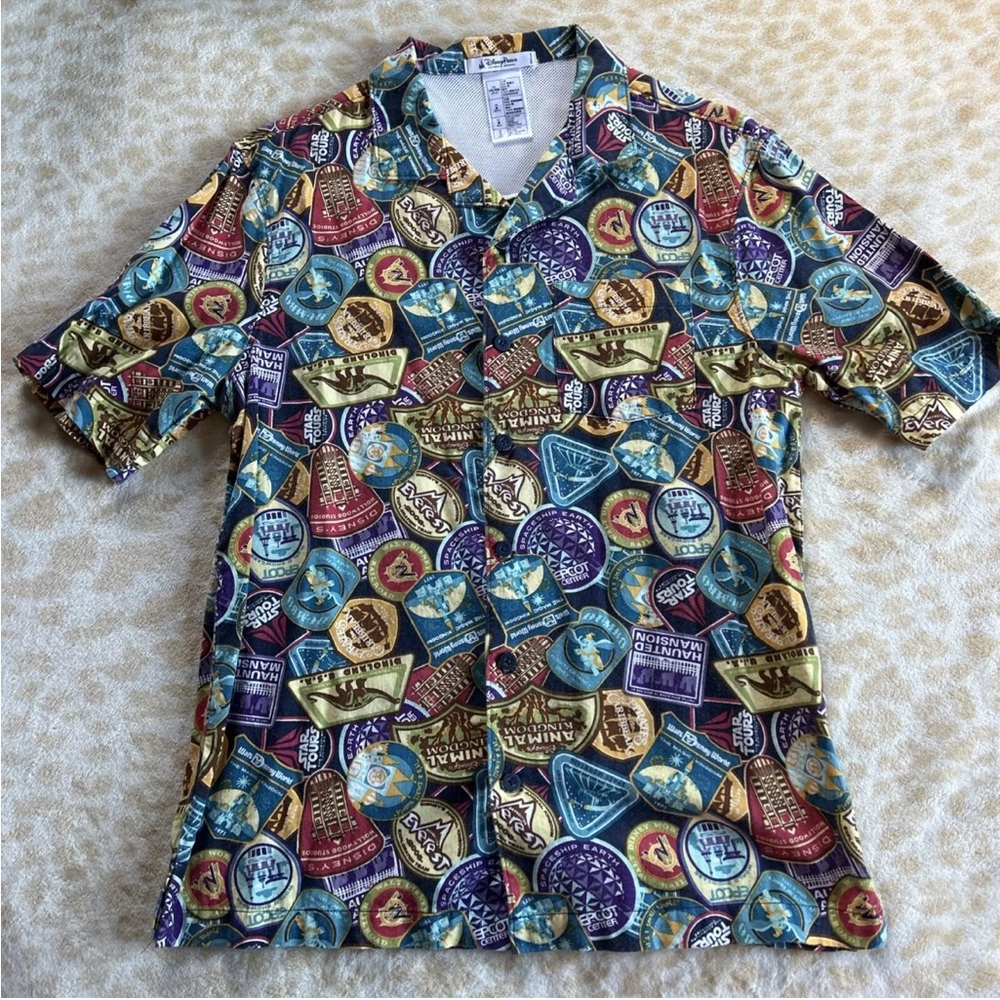 Disney Casual Button Down Shirt with Vibrant Print